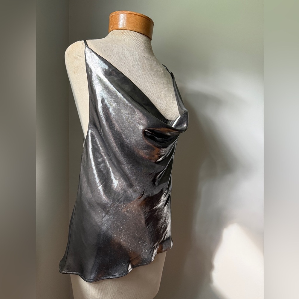 Zara metallic draped tank top